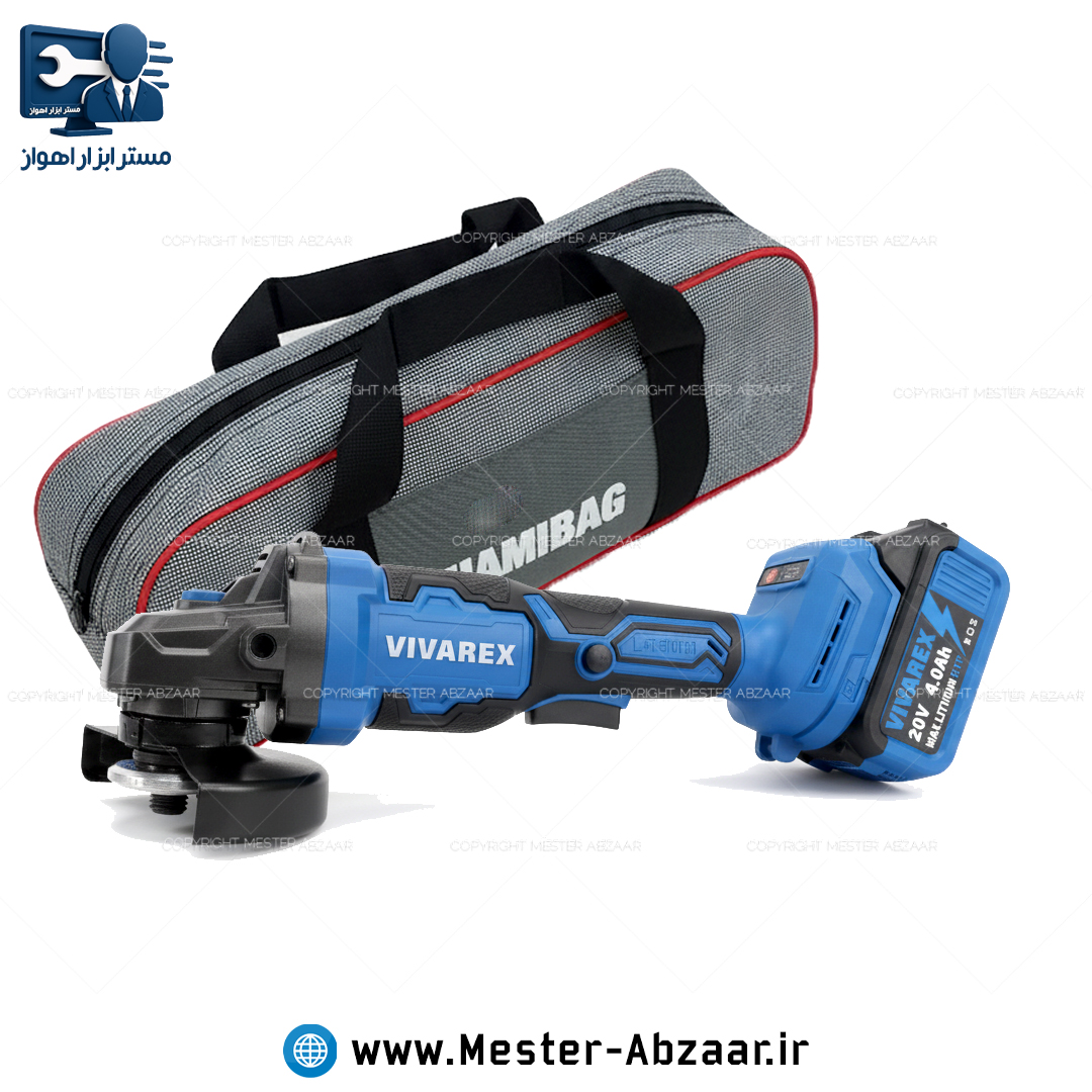 مینی فرز شارژی براشلس 20 ولت لیتیوم برند ویوارکس با کیف برزنتی مدل VIVAREX VR2415-AGK