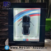 تابلو سه بعدی ماشین فلزی دکوراتیو با نورپردازیتابلو لوکس رومیزی بی ام دبلو و دیواری طرح bmw چراغ دار