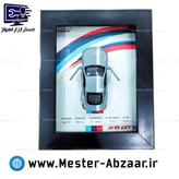 تابلو سه بعدی ماشین فلزی دکوراتیو با نورپردازیتابلو لوکس رومیزی بی ام دبلو و دیواری طرح bmw چراغ دار