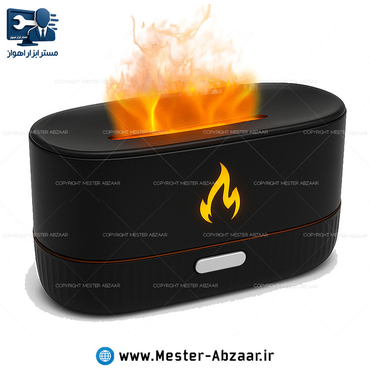 دستگاه بخور سرد طرح شعله آتش رومیزی مدل YR-268 رطوبت ساز رو میزی نور رنگی
