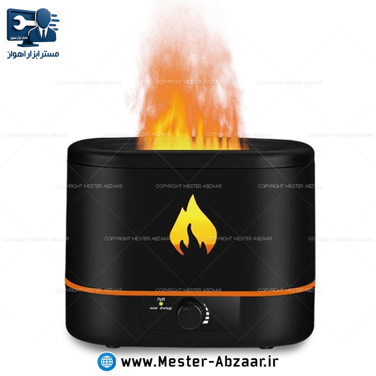 دستگاه بخور سرد 2 لیتری طرح شعله آتش رومیزی مدل XY-39 رطوبت ساز رو میزی نور رنگی