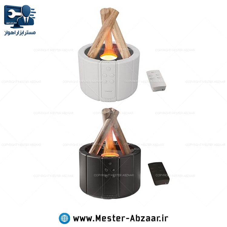 دستگاه بخور سرد ریموتی طرح شعله آتش رومیزی فانتزی مدل BONFIRE رطوبت ساز رو میزی اتش هیزم