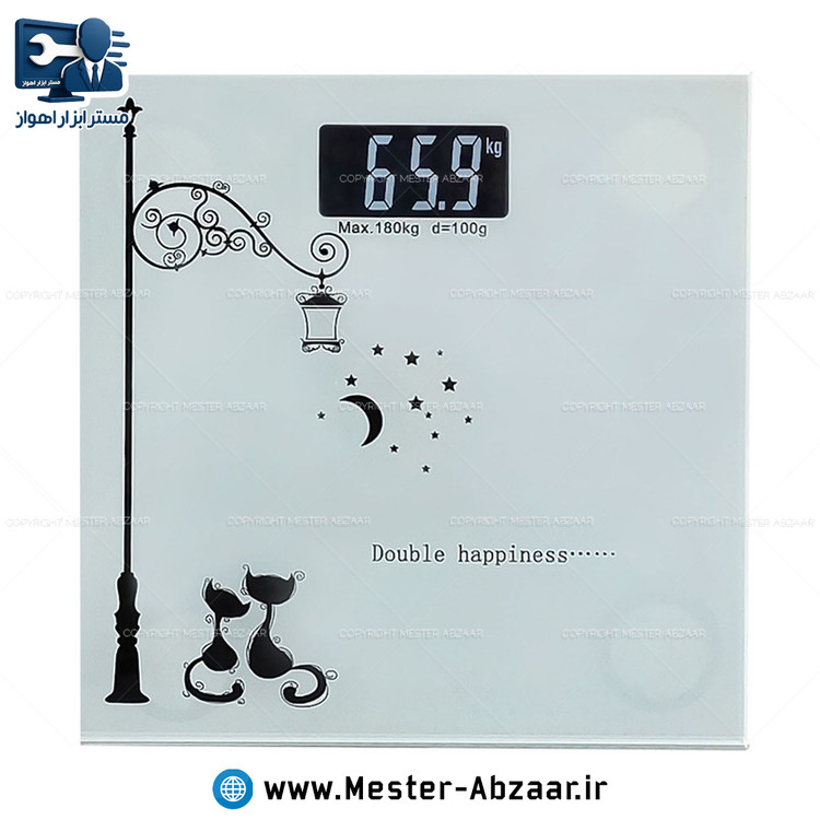 ترازو دیجیتالی شیشه ای دارای دما سنج مدل bathroom scale