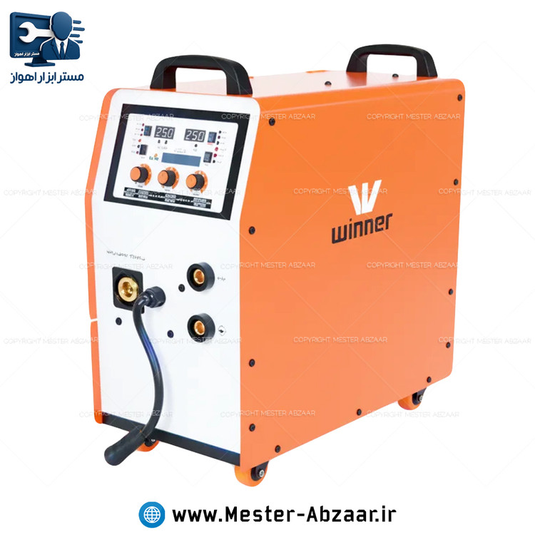 دستگاه جوش اینورتر چرخ دار صنعتی 250 آمپر چند کاره ( CO2 و آرگون و الکترود و...) برند وینر با کابل و گارانتی مدل WINNER 5510-250M.A فاقد گاری