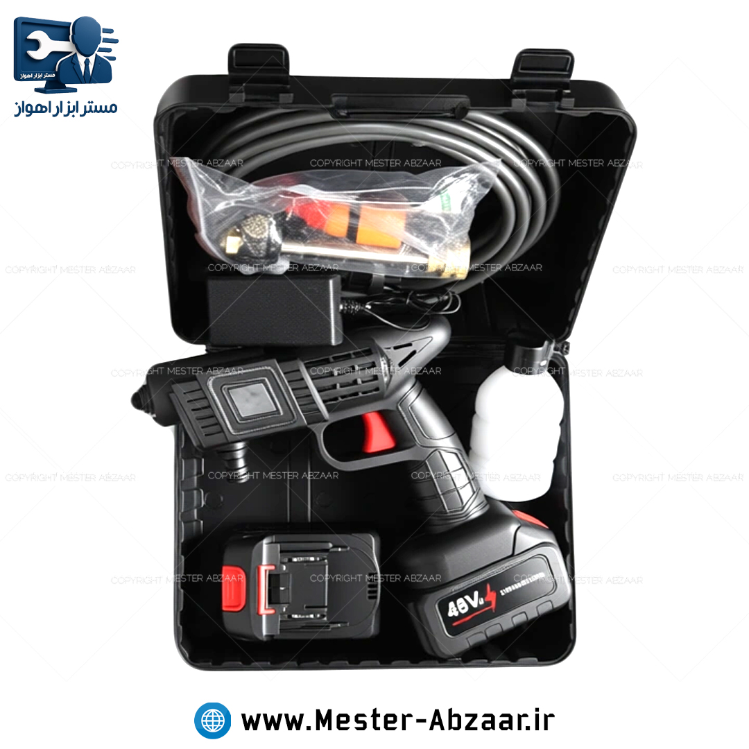کارواش سمپاش شارژی 48 ولت با لوازم و کیف دو باتری مدل CHARGING WATER GUN 48VH