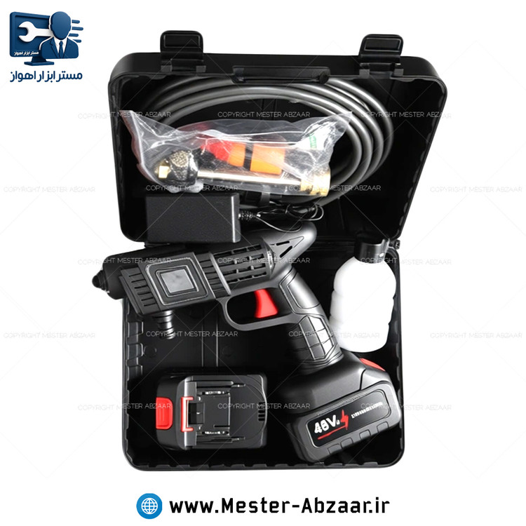 کارواش سمپاش شارژی 48 ولت با لوازم و کیف دو باتری مدل CHARGING WATER GUN 48VH