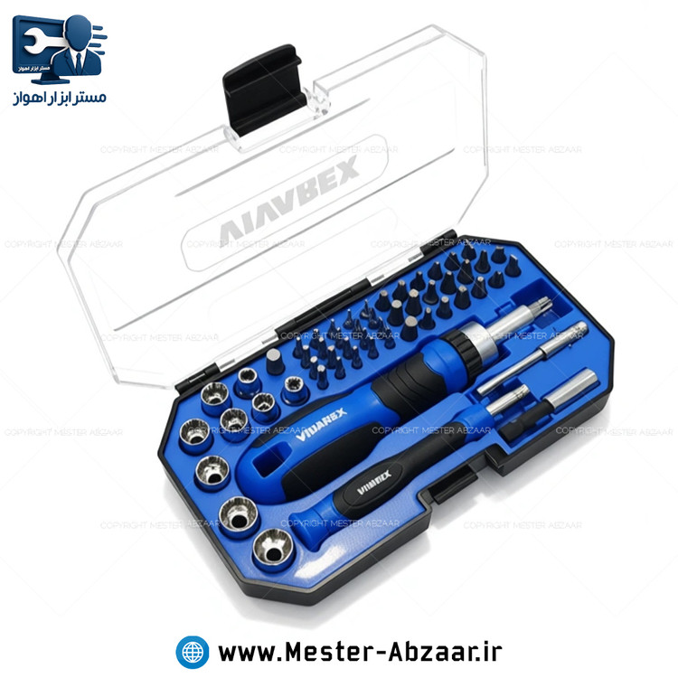 ست پیچ گوشتی و بیت و بکس 55 عددی ویوارکس مدل VIVAREX VR5565-SD