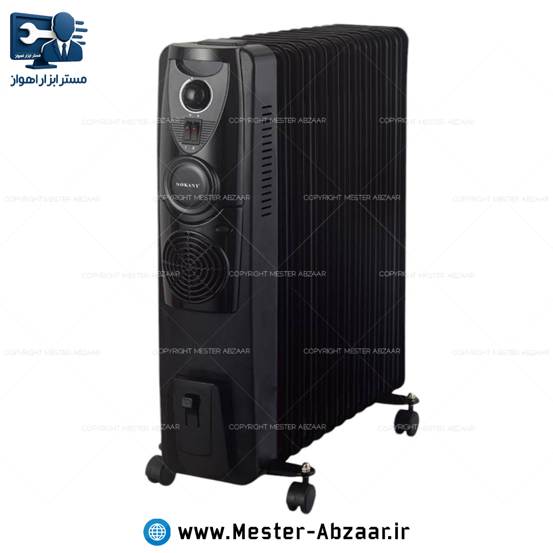 شوفاژ برقی 2900 وات 13 پره سوکانی فن دار مدل SOKANY SK-18028 هیتر بخاری رادیاتور برقی