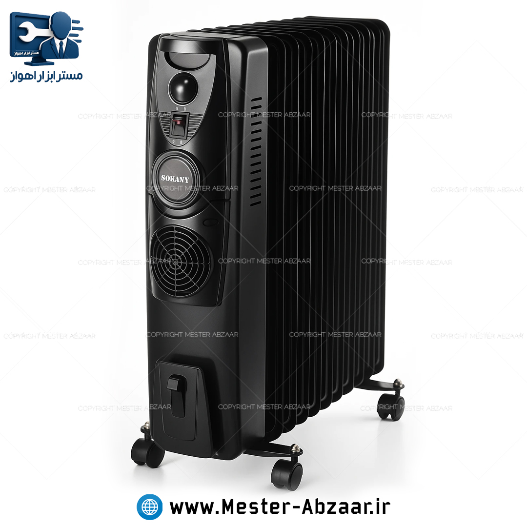 شوفاژ برقی 2900 وات 13 پره سوکانی فن دار مدل SOKANY SK-18028 هیتر بخاری رادیاتور برقی