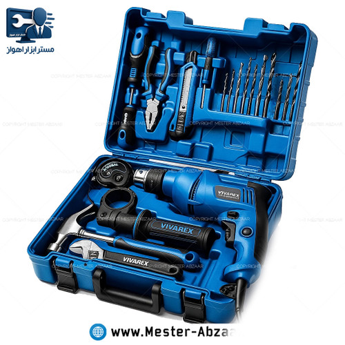 کیت دریل 13 چکشی 20 پارچه ویوارکس با کیف ابزار دستی کامل مدل VIVAREX VR6520-IDK