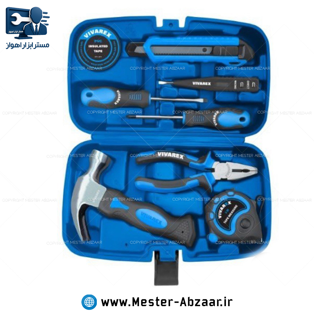 ست 8 پارچه ابزار دستی ویوارکس با کیف حمل مدل VIVAREX VR0008-HTK