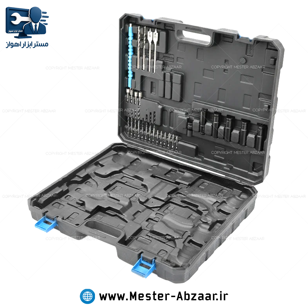 کیف حمل ابزار 28 پارچه BMC ( مناسب بکس و فرز و دریل و بتن کن شارژی ) با اقلام مته و بکس و رابط خرطومی مدل VIVAREX 2404 BAG بدون دستگاه شارژی