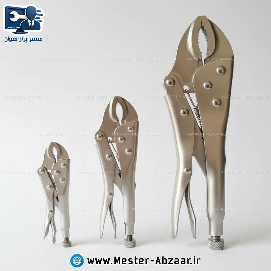 ست 3 عددی انبرقفلی فولاد کربنی سایز 5 و 7 و 10 اینچ مدل JIEWEI TOOLS