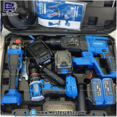 کیت شارژی 3 عددی براشلس برند ویوارکس 3 باتری با گارانتی مدل VIVAREX VR2403-BCK مینی فرز دریل تخریب سه کاره شارژی بتن کن