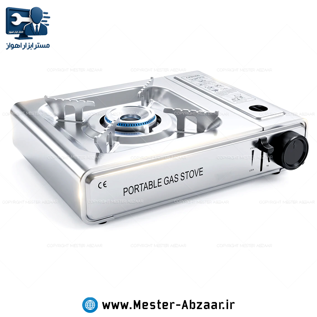 اجاق گاز سیلور استیل دو کاره مسافرتی پیک نیکی کپسولی و گاز شهری مدل BK-168A