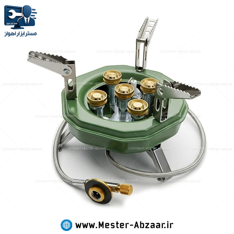 اجاق گاز تمام فلزی مسافرتی پنج شعله پرتابل با کیف مدل edbird MA-605