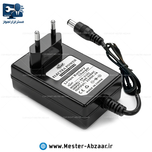آداپتور و شارژر 21 ولت 2 آمپر سوزنی مناسب انواع باتری های دریل و فرز و ... برند الکترا مدل 21DC 2A
