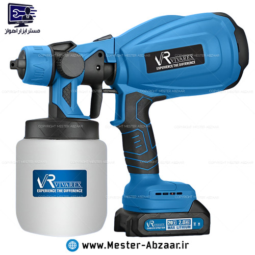 پیستوله رنگ شارژی 20 ولت دو باتری ویوارکس با گارانتی مدل VIVAREX VR2116-SG رنگ پاش