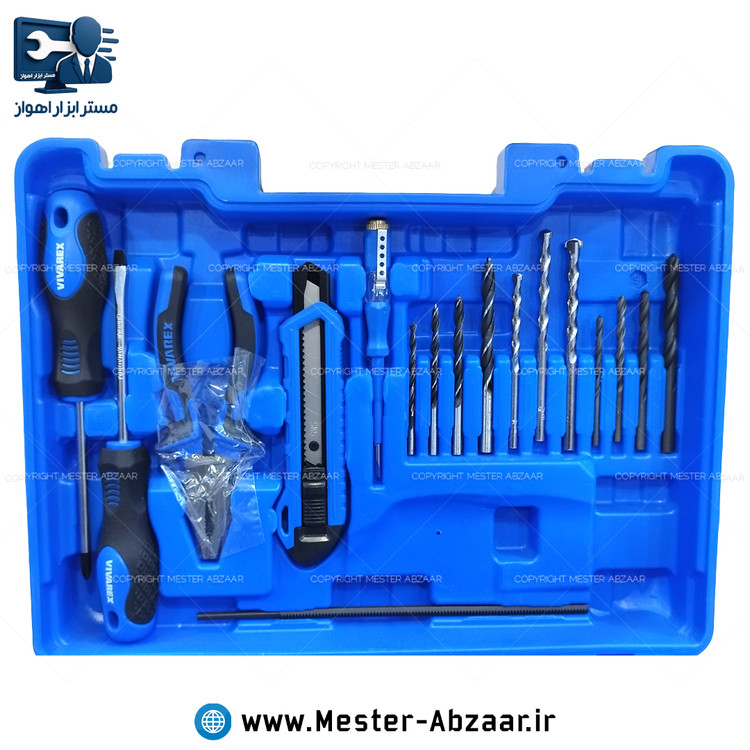 کیف BMC دریل برقی 20 پارچه برند ویوارکس با لوازم کامل مدل VIVAREX 20PCS (مناسب برند های ادون باس اینتیمکس و...) بدون دستگاه