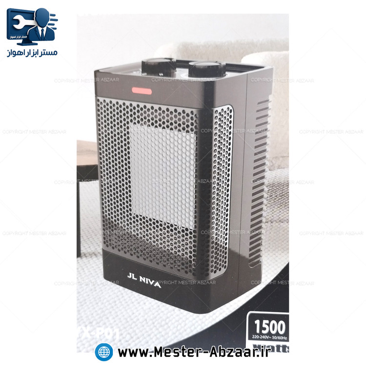 هیتر فن دار گردن متحرک برقی 1500 وات توری فلزی نیوا کد JL NIVA YX-P01 بخاری رومیزی