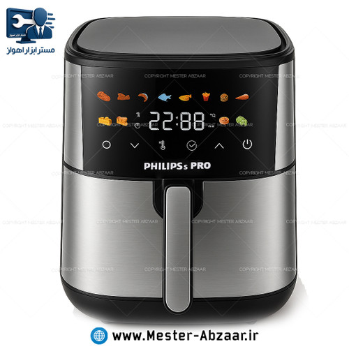 سرخ کن هواپز 15 لیتری لمسی دو ۲ المنت بدون روغن 3000 وات صفحه تخت فیلیپس پرو مدل PHILIPS PRO PH-1890 بزرگ سرخکن همراه سبد جدا شونده صفحه رنگی