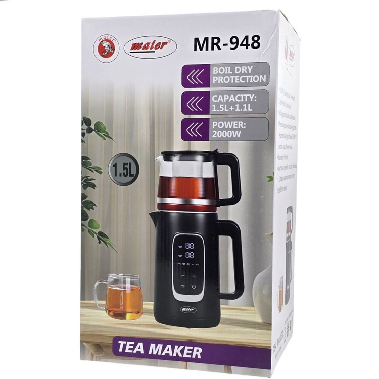 چای ساز دو طبقه 2000 وات 2.6 لیتری دیجیتال مایر مدل Maier MR‑948 روهمی