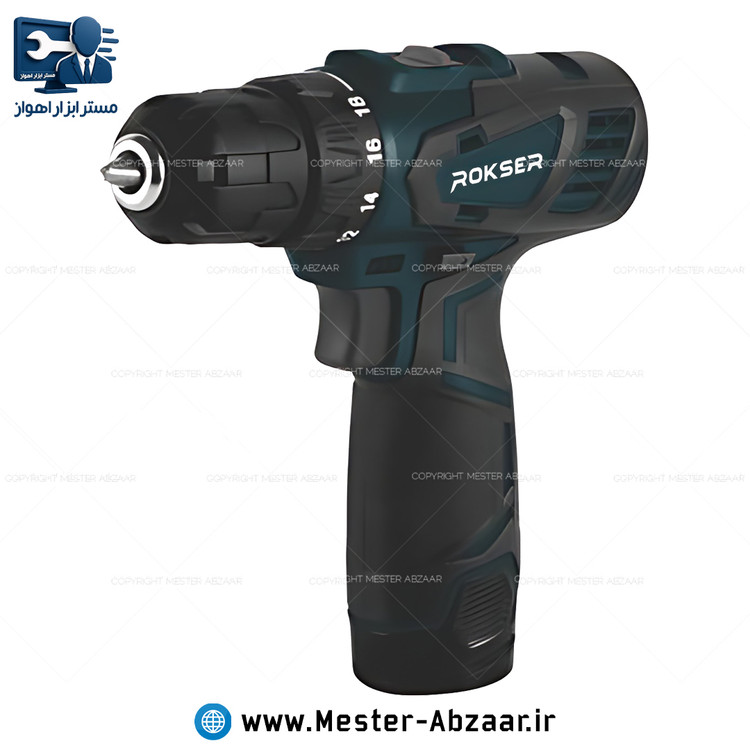 دریل شارژی 12 ولت دو باتری راکسر با گارانتی و کیف مدل ROKSER 9412