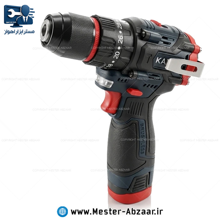 دریل پیچ گوشتی شارژی چکشی 16 ولت دو باتری براشلس کادکس با گارانتی مدل KADEX K7716
