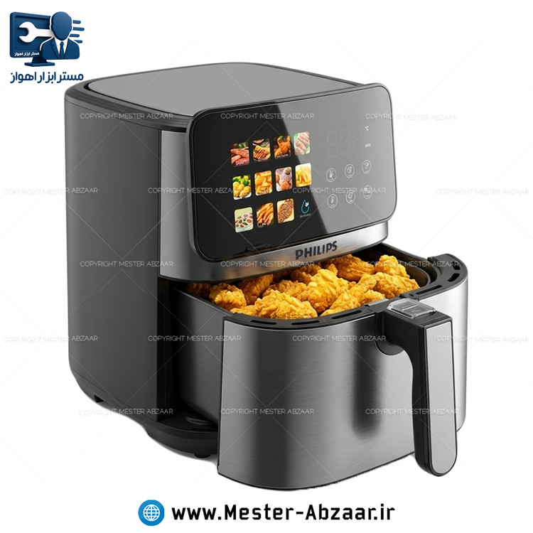 سرخ کن هواپز 15/5 لیتری لمسی دو ۲ المنت بدون روغن فیلیپس PHILIPS PH-1880 3000W سرخکن سبد جدا شونده پنل رنگی