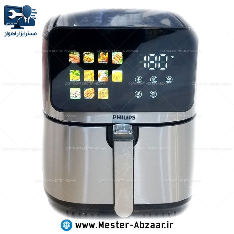 سرخ کن هواپز 15/5 لیتری لمسی دو ۲ المنت بدون روغن فیلیپس PHILIPS PH-1880 3000W سرخکن سبد جدا شونده پنل رنگی