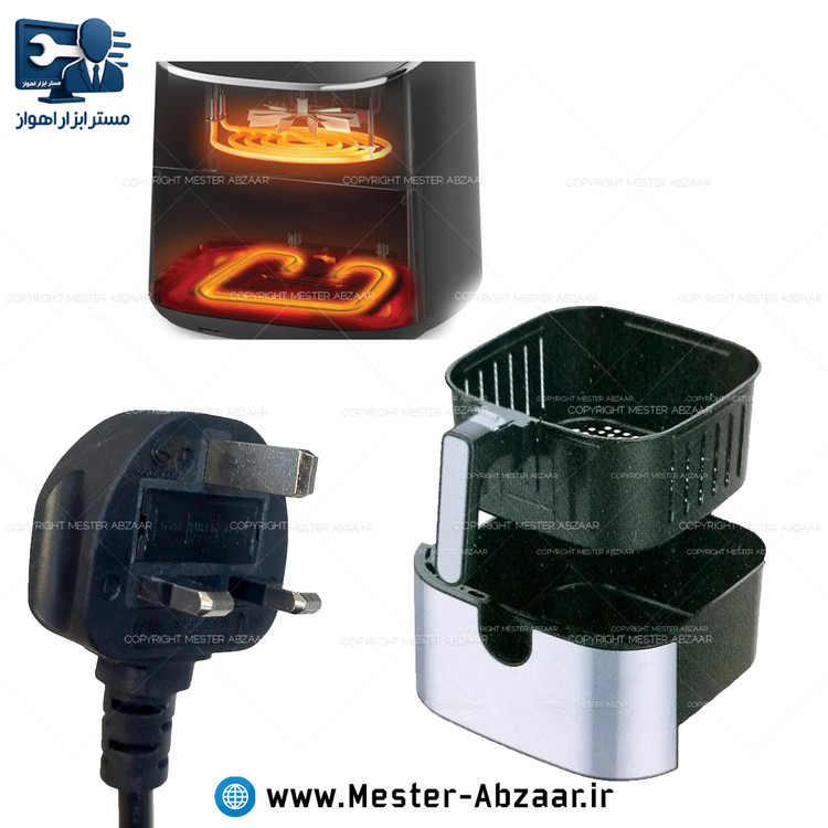 سرخ کن هواپز 15/5 لیتری لمسی دو ۲ المنت بدون روغن فیلیپس PHILIPS PH-1880 3000W سرخکن سبد جدا شونده پنل رنگی