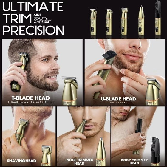 ماشین اصلاح طرح گلد شارژی و موزر شیور 6 کاره برند DSP دی اس پی مدل 90642A