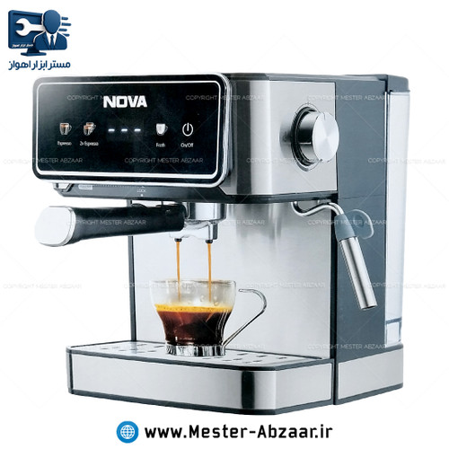 اسپرسو قهوه ساز تمام لمسی اتوماتیک کد 177 نوا 1500 وات پمپ 25 بار مدل NOVA NCM-177 اسپرسوساز نووا