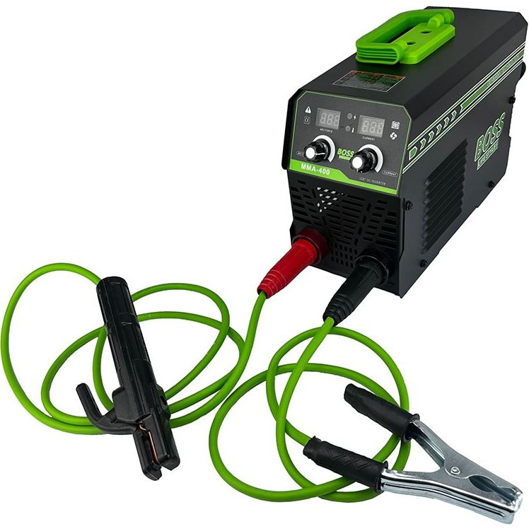 اینورتر موتور جوش 400 آمپر باس با کیف و لوازم سبز مشکی مدل BOSS MMA-400 شناسه BS123LB239-13