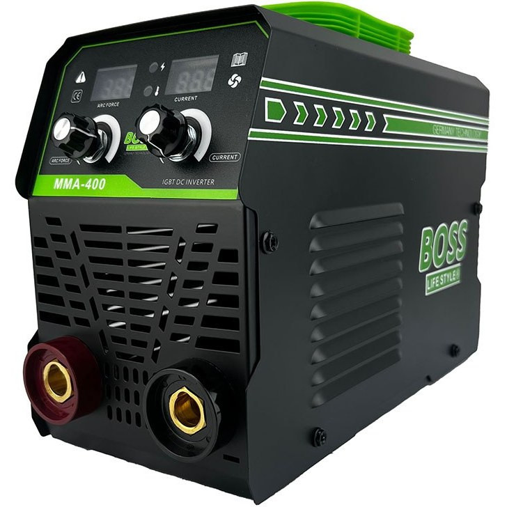 اینورتر موتور جوش 400 آمپر باس با کیف و لوازم سبز مشکی مدل BOSS MMA-400 شناسه BS123LB239-13