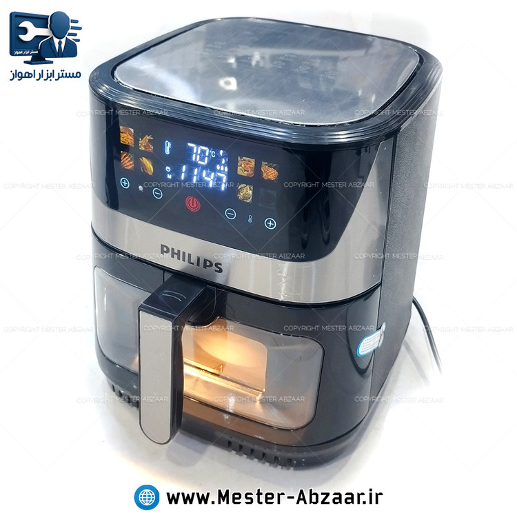 سرخ کن هواپز 16 لیتری لمسی جلو شیشه ای بدون روغن 3200 وات دیجیتالی فیلیپس سرخکن مدل PHILIPS PH-8001