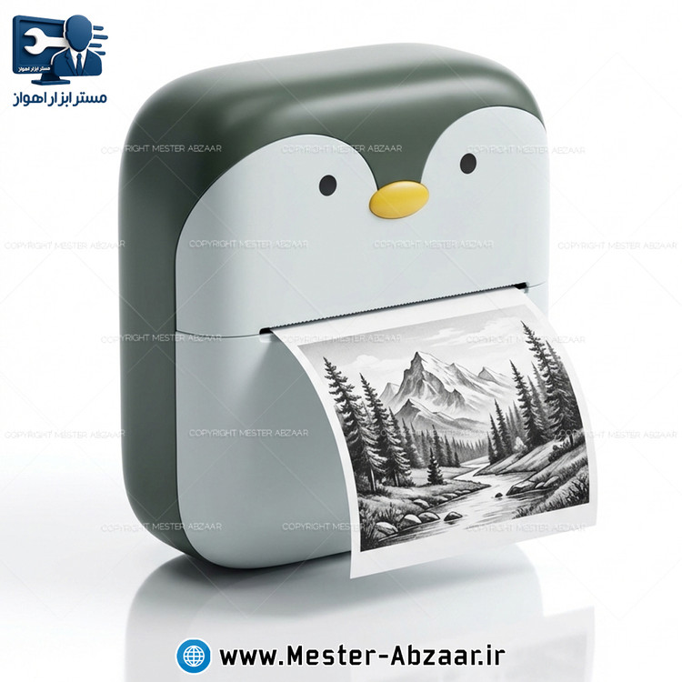 مینی پرینتر شارژی فانتزی بلوتوثی مدل MINI PRINTER X1 طرح گربه و پنگوئن