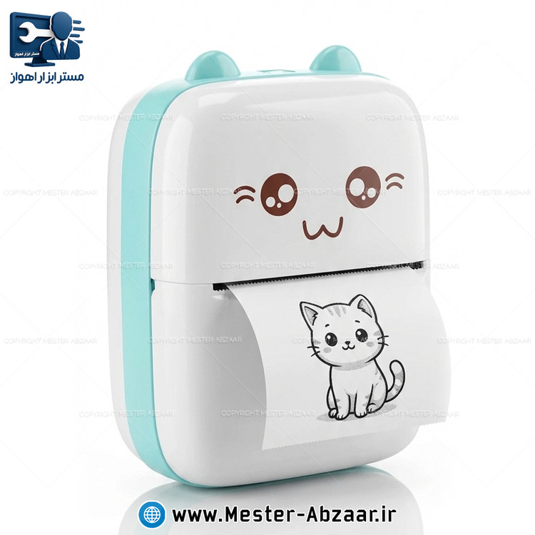 مینی پرینتر شارژی فانتزی بلوتوثی مدل MINI PRINTER X1 طرح گربه و پنگوئن