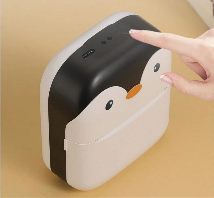 مینی پرینتر شارژی فانتزی بلوتوثی مدل MINI PRINTER X1 طرح گربه و پنگوئن