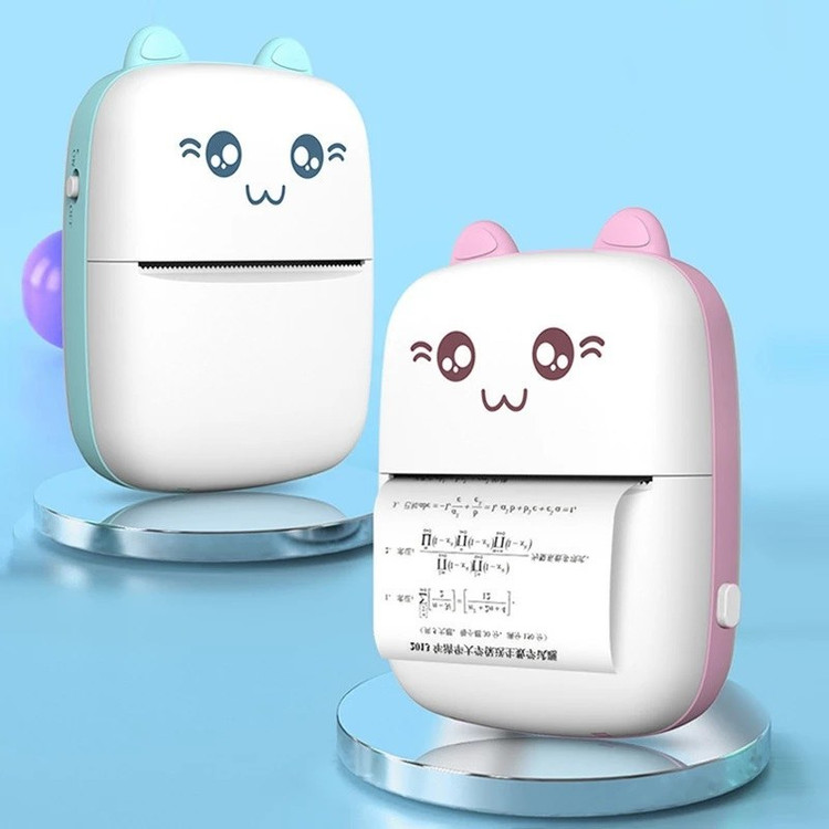 مینی پرینتر شارژی فانتزی بلوتوثی مدل MINI PRINTER X1 طرح گربه و پنگوئن