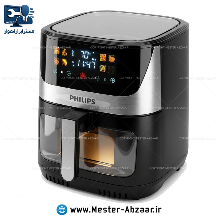 سرخ کن هواپز 16 لیتری لمسی جلو شیشه ای بدون روغن 3200 وات دیجیتالی فیلیپس سرخکن مدل PHILIPS PH-8001