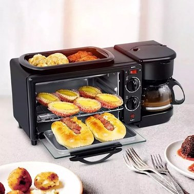 صبحانه ساز 3 کاره 12 لیتری سوکانی ( فر آون برقی و قهوه ساز و گریل ) برند sokany SK-145