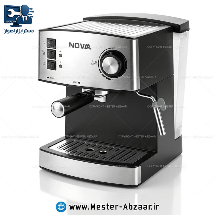 اسپرسو و قهوه ساز کد 6821 پمپ 25 بار طرح نوا با هواگیری رایگان مدل NOVIA CM6821 اسپرسوساز نوویا خانگی