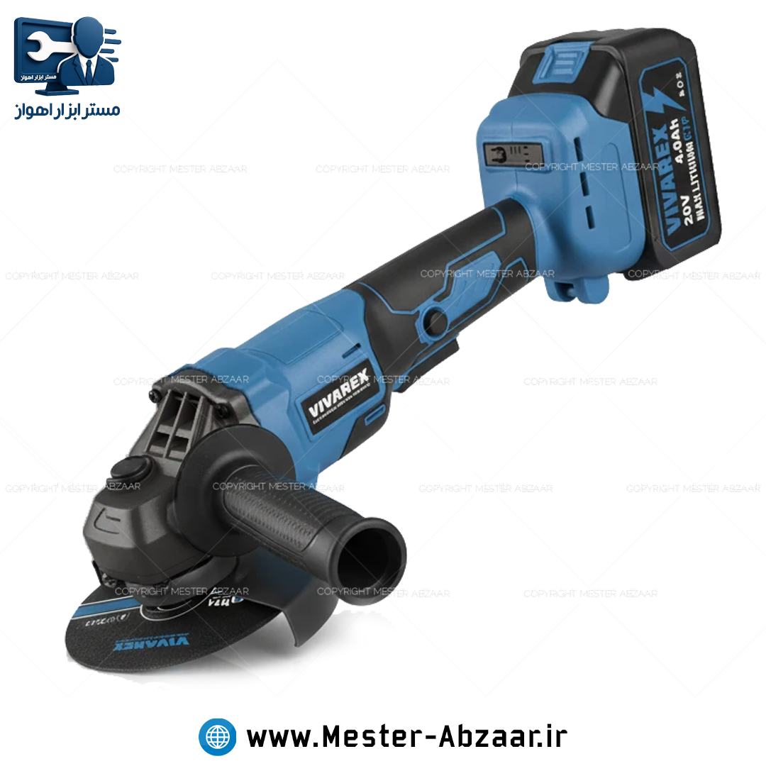 مینی فرز شارژی براشلس 20 ولت لیتیوم 2 باتری موتور بزرگ ویوارکس با گارانتی و جعبه آبی مدل VIVAREX VR2415-AG