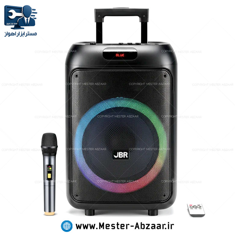 اسپیکر بلوتوثی 12 اینچ شارژی چمدانی با میکروفون و ریموت مدل JBR 1205