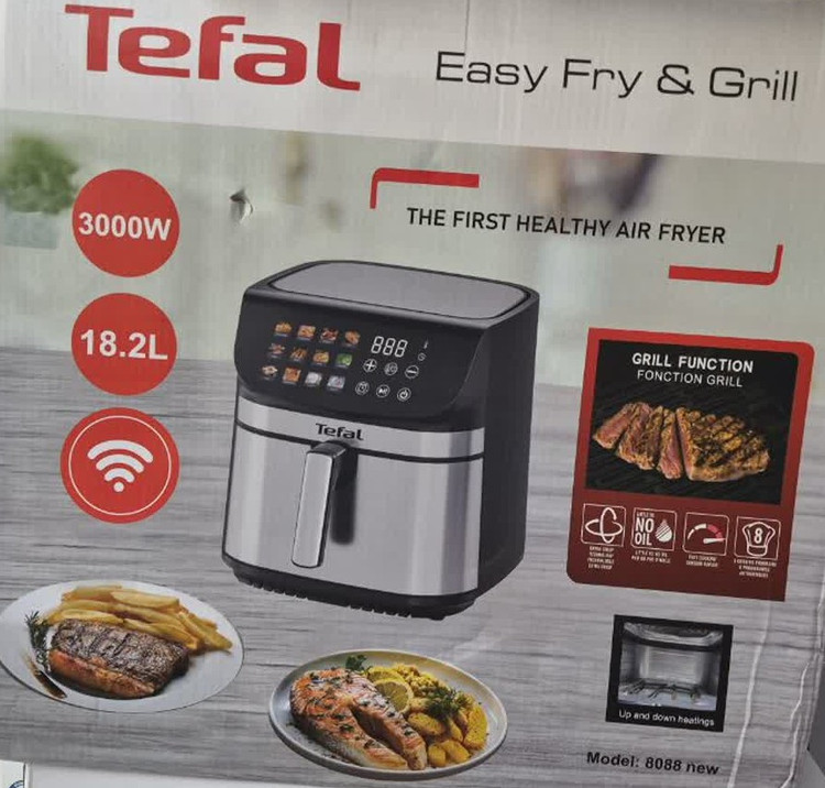سرخ کن هواپز 18.2 لیتری لمسی دو ۲ المنت بدون روغن 3000 وات تفال مدل TEFAL 8088 newسرخکن