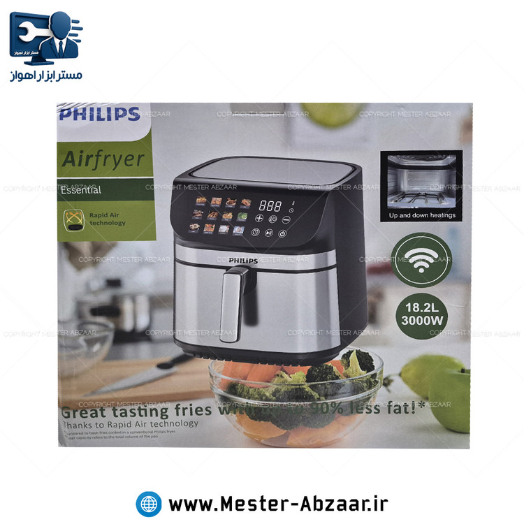 سرخ کن هواپز 18.2 لیتری لمسی دو ۲ المنت بدون روغن 3000 وات فیلیپس مدل PHILIPS 9298/2026 new سرخکن