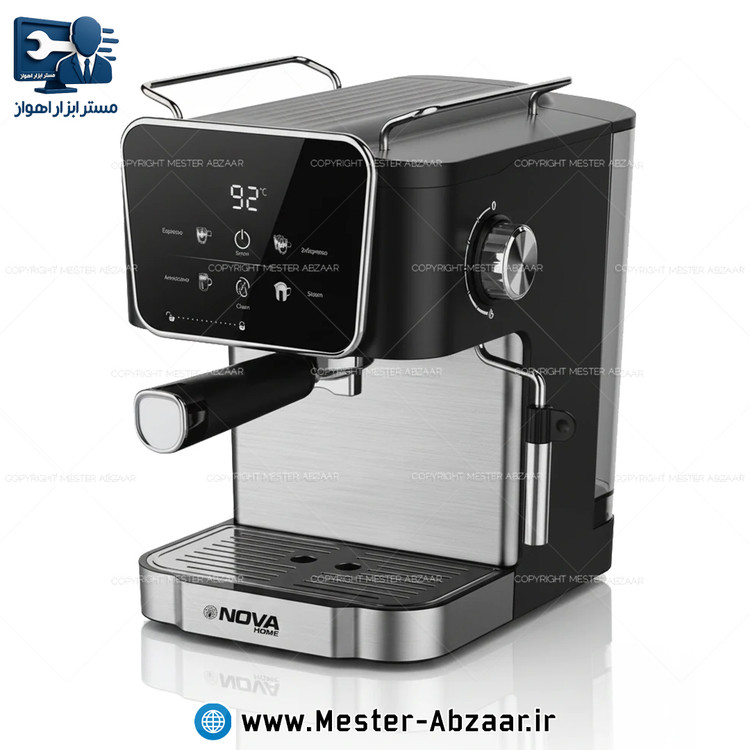 اسپرسو و قهوه ساز 1500 وات کد 135 اتوماتیک لمسی نوا پمپ 25 بار با هواگیری رایگان کد NOVA NCM-135 اسپرسوساز