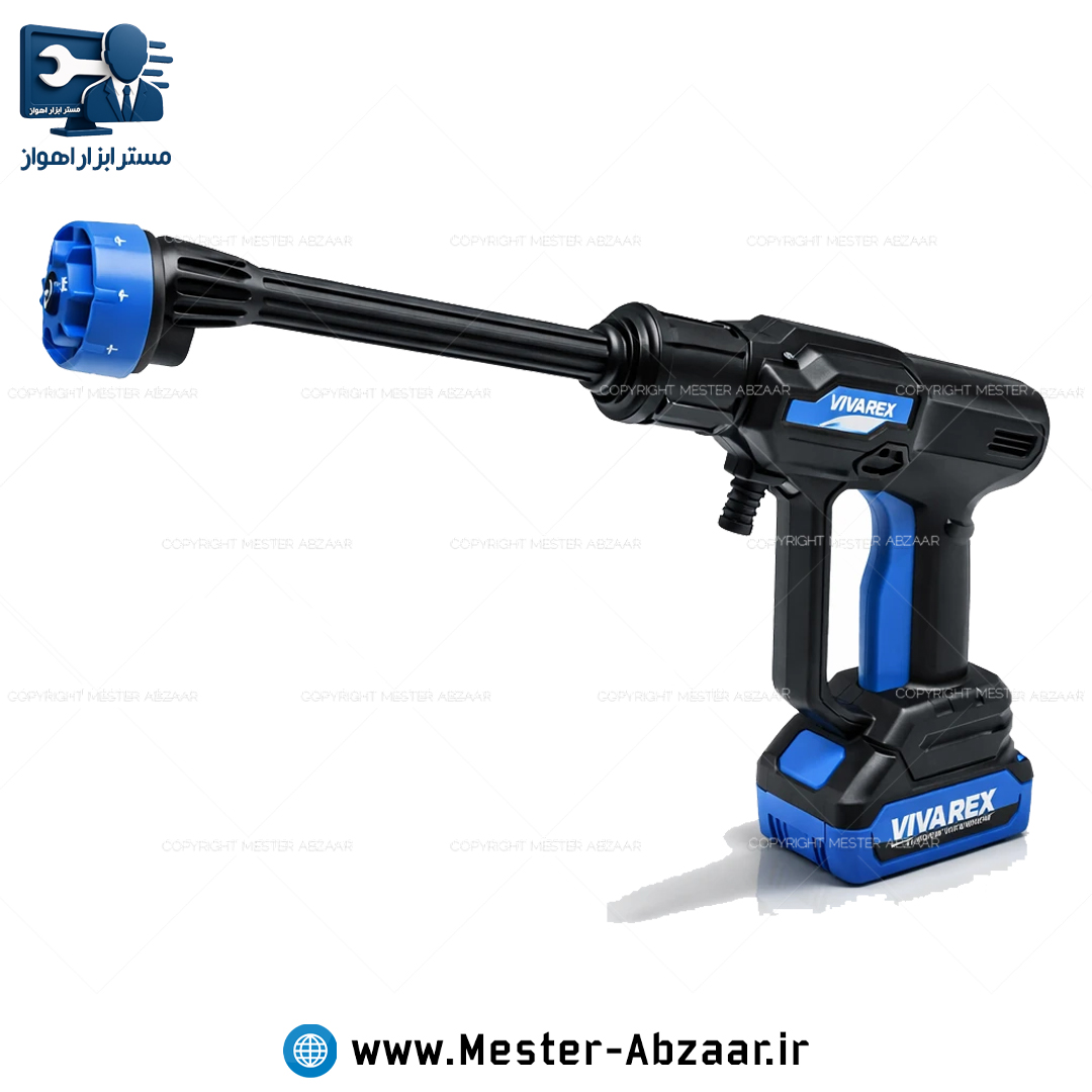 کارواش سمپاش شارژی براشلس 20 ولت 25 بار ویوارکس با گارانتی و لوازم کامل VIVAREX VR2025-PW
