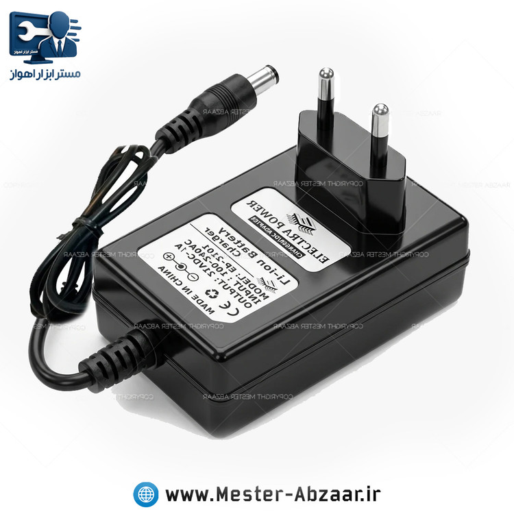 آداپتور و شارژر 21 ولت 1 آمپر سوزنی مناسب انواع باتری های دریل و فرز و ... برند الکترا مدل 21DC 1A